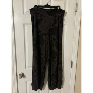 Bryn Walker floral wide leg Lagenlook pants sz L